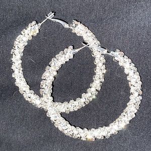 Stunning CZ hoop earrings, summer is coming, how pretty for a wedding